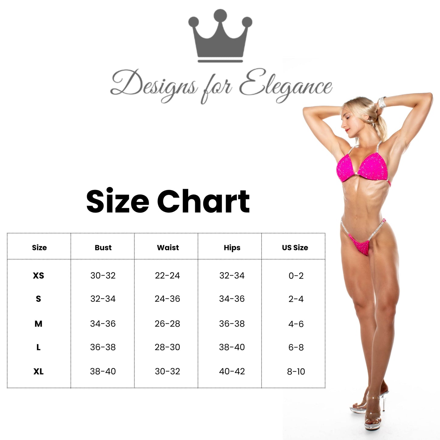 Designs for Elegance Size Chart