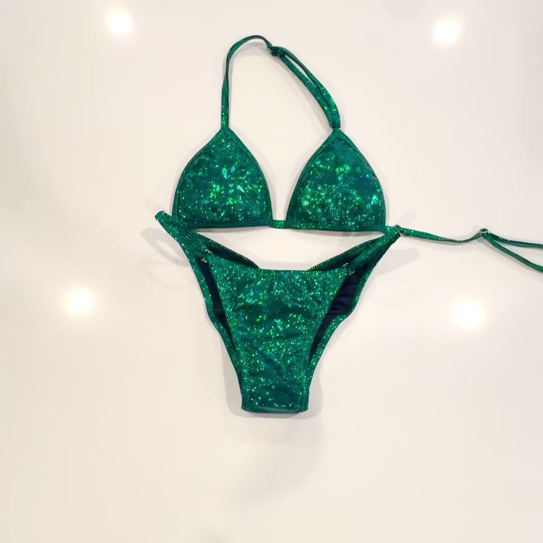 Emerald Green Hologram Fit Model Bikini Video Denver, Colorado