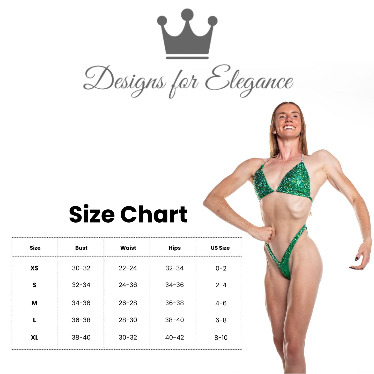 Designs for Elegance Size Chart