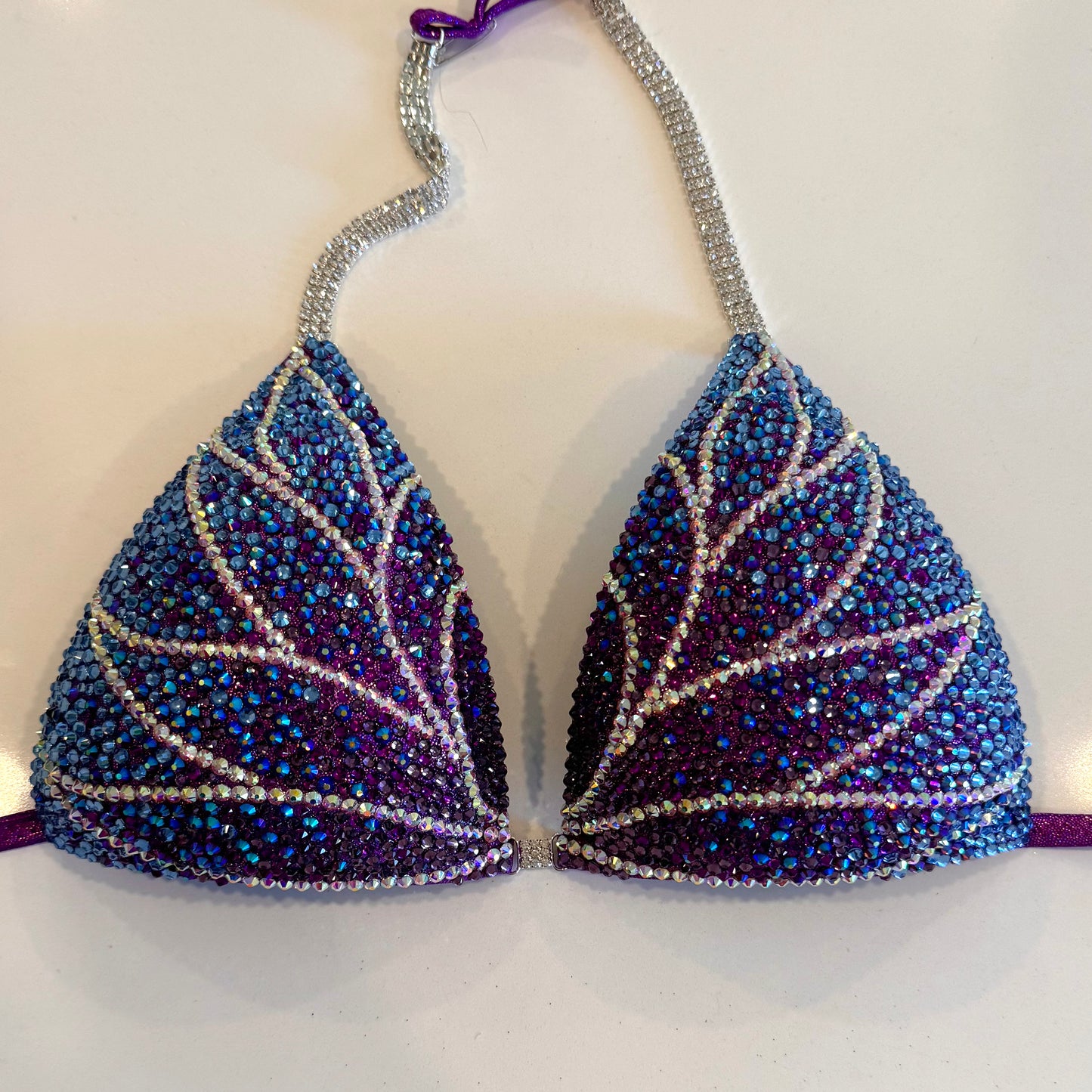 Purple to blue ombré Figure suit.  Competition Figure suit.  Denver, Colorado