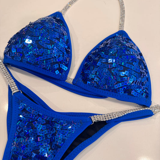 Royal Blue Square Sequin Suit